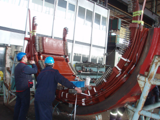 Rewinding of the stator of a Pilger heavy duty DC electric motor