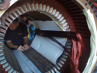 Servicing and repair and of wind generator stator windings of 800 kW, 690V
